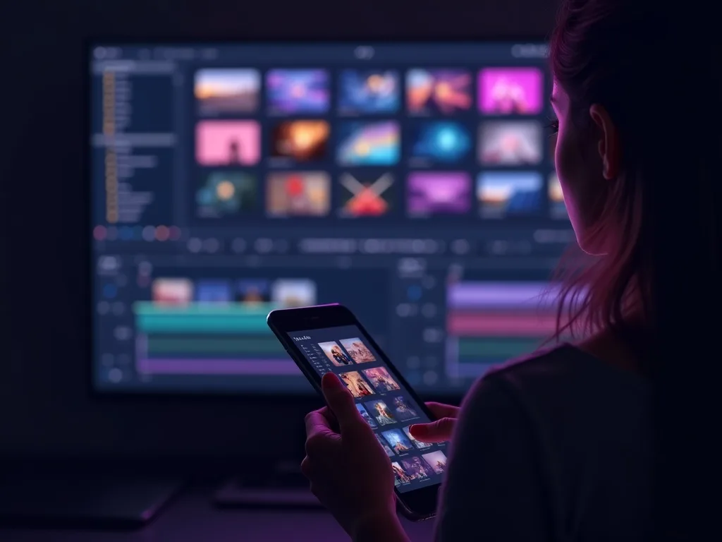 En række AI-videostilarter, der vælges fra et tablet