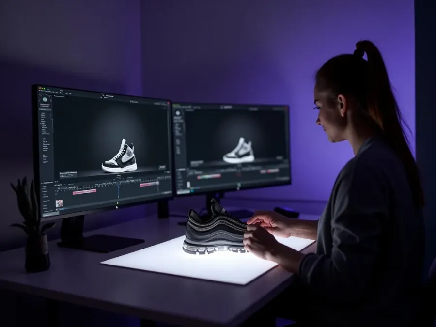 O fotografie de adidași transformată într-un videoclip rotativ pentru ecommerce