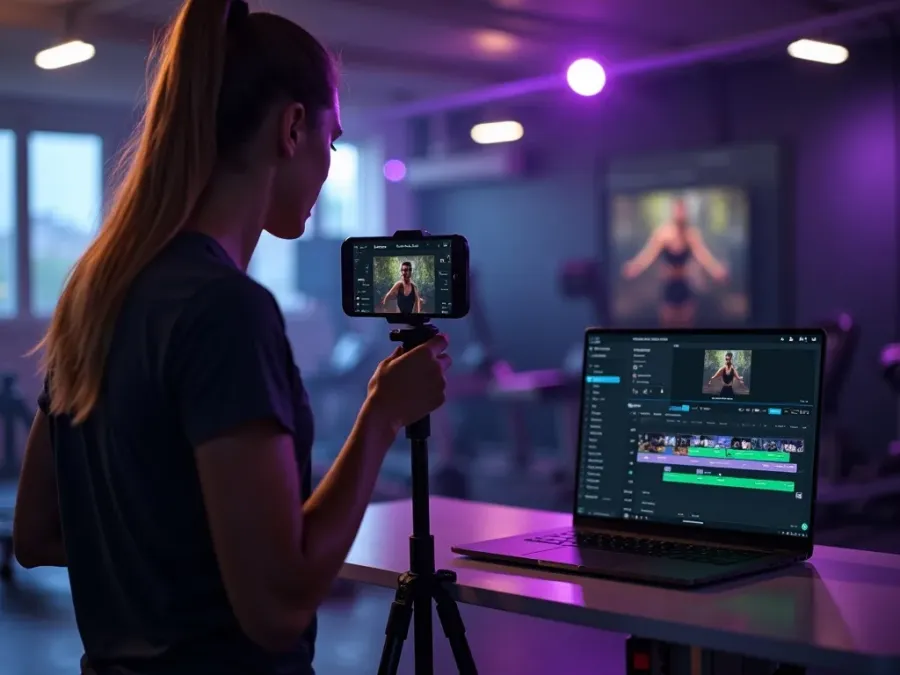 Video buổi tập của huấn luyện viên được chỉnh thành clip dọc có phụ đề