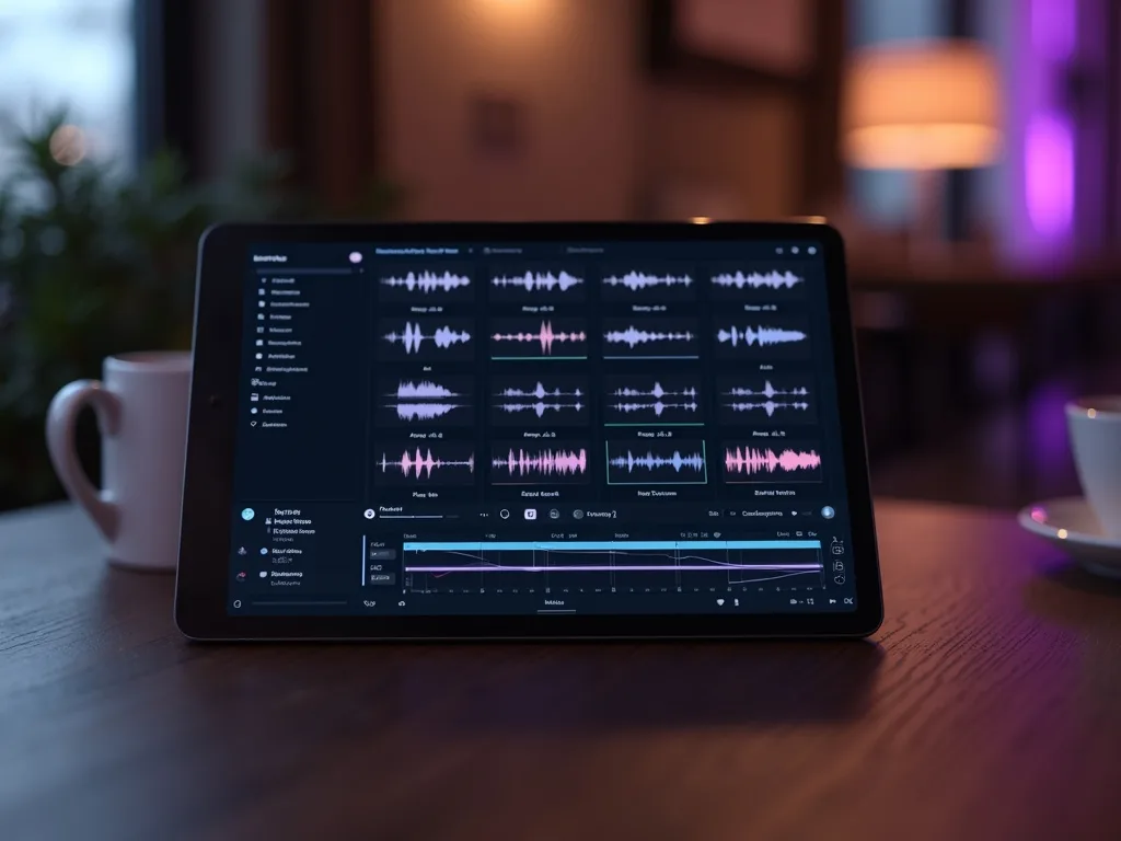 Et organiseret lydbibliotek med konverterede filer på en tablet