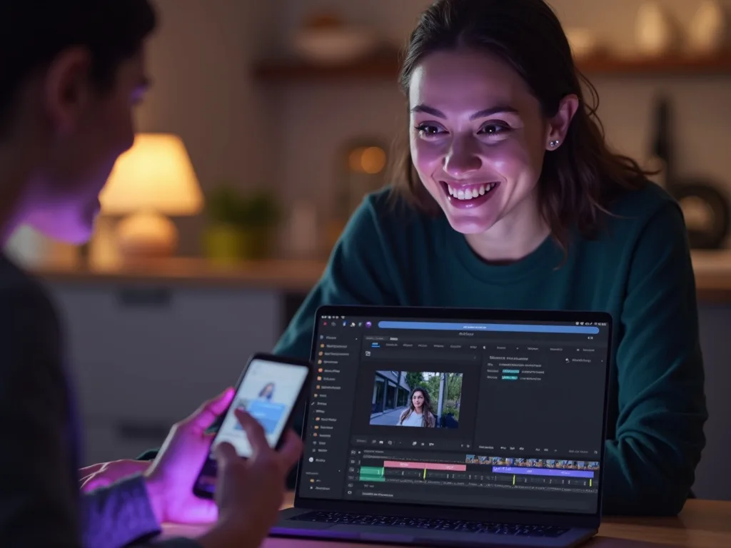 En konverteret video, der deles i en telefonchat